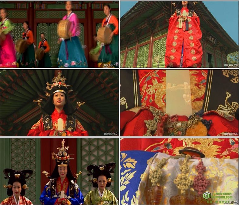 YC0959-朝鲜韩国传统舞蹈服装民俗女人高清实拍视频素材