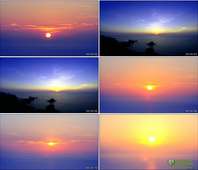 YC0988-几组大气的日出开场镜头自然景观高清实拍视频素材