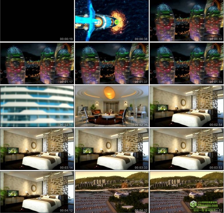 AA0386-凤凰岛形象片三维高清建筑漫游视频动画素材