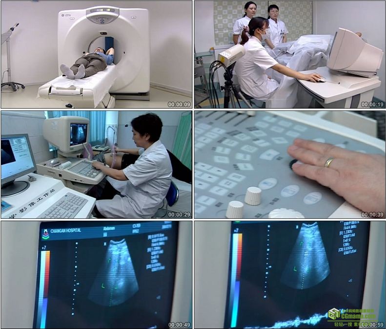 YC1064-医疗仪器超声波检查身体拍片小高清实拍视频素材