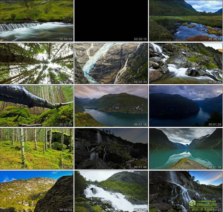 AA0119-挪威山间的溪流(The_Water)小溪树林湖水高清实拍视频素材