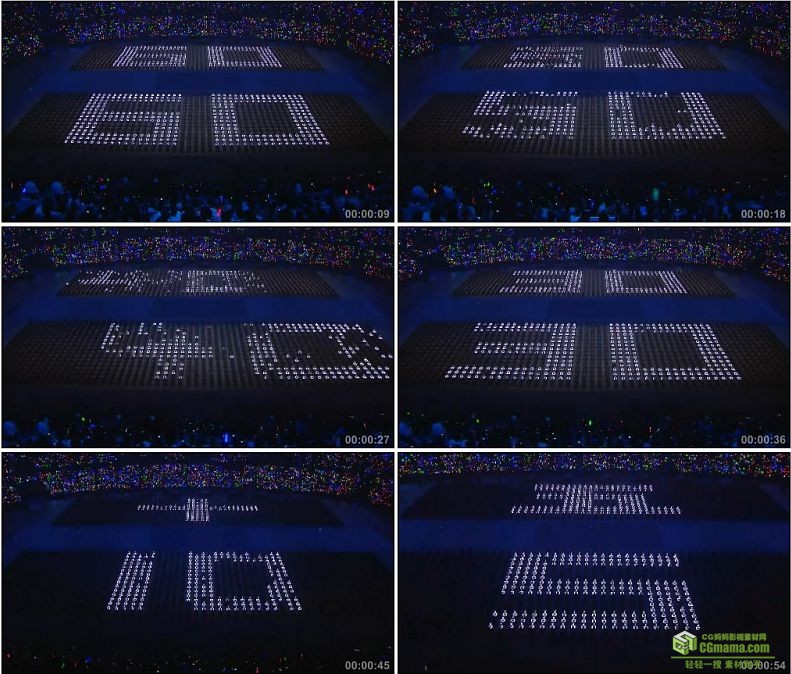 YC1073-中国北京奥运会开幕开场击缶倒计时高清实拍视频素材