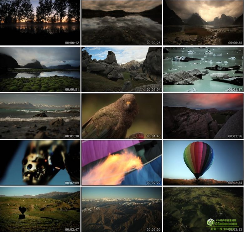 AA0126-新西兰的山与水(Water_Rocks,_New_Zeala)高清实拍视频素材