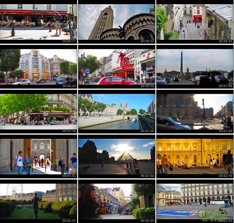 AA0132-法国巴黎延时摄影高清实拍视频素材
