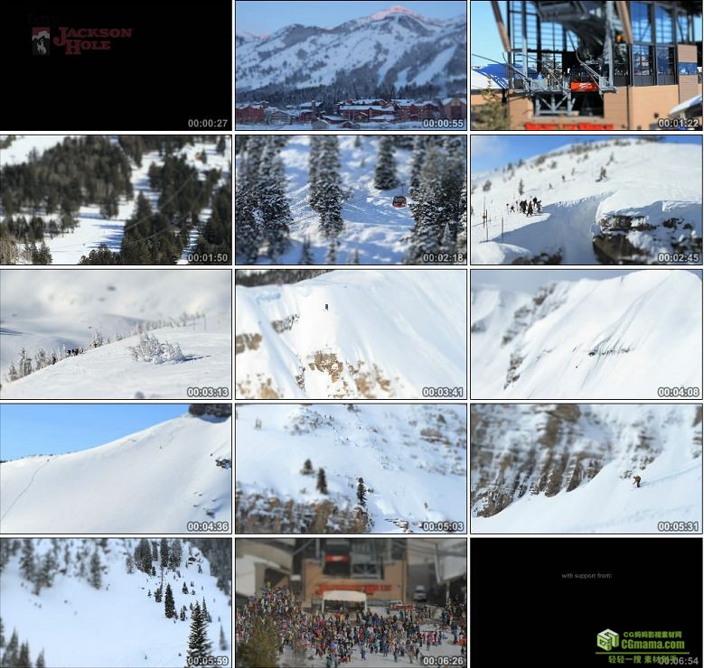 AA0159-微小的一天：在Jackson Hole滑雪高清实拍视频素材