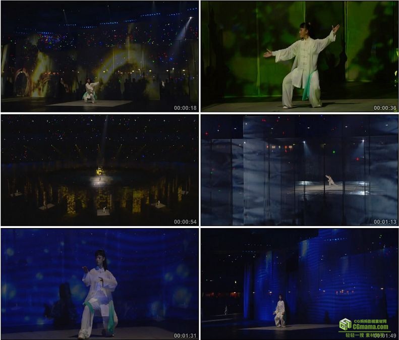 YC1105-中国北京奥运会开幕式太极表演打太极高清实拍视频素材