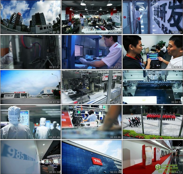 AA0406-家电工厂电子电视机生产线车间研发商务形象高清实拍视频素材宣传片