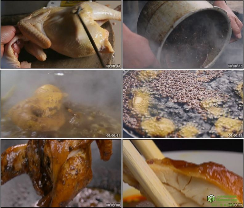 YC1152-豆豉百草香香辣鸡烹煮制作高清实拍视频素材