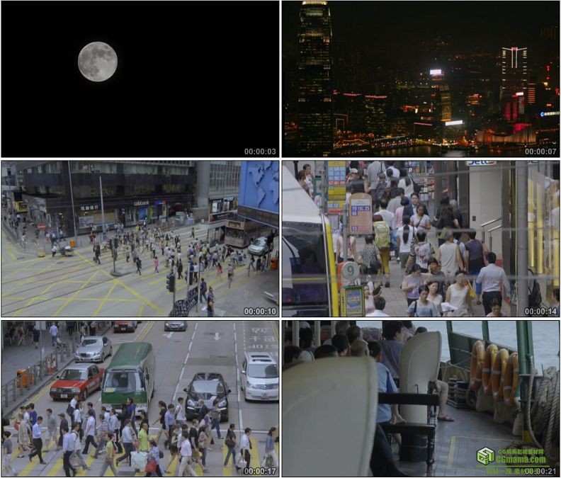 YC1154-繁华热闹的香港街头大都市人流夜景高清实拍视频素材