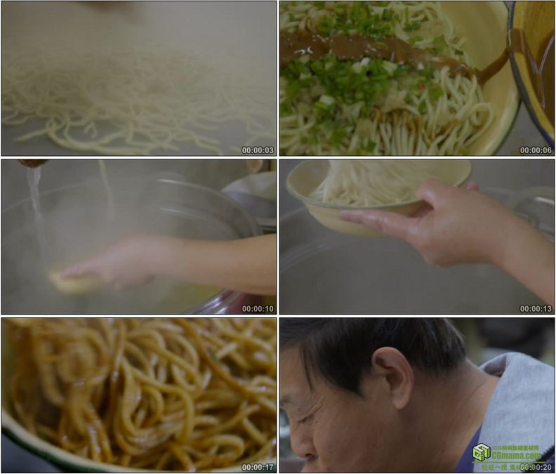 YC1196-武汉热干面小吃特色美食高清实拍视频素材