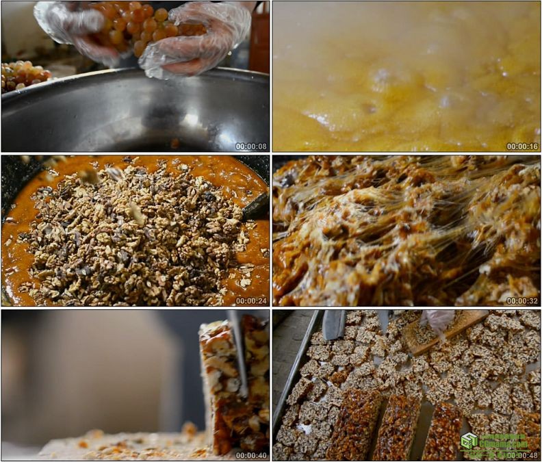 YC1224-制作新疆风味切糕玛仁糖美食风味小吃高清实拍视频素材