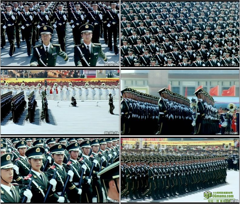 YC1237-中国军队阅兵式武装警察部队军事高清实拍视频素材