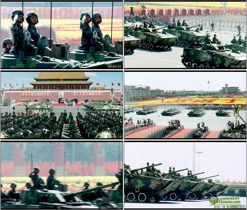 YC1245-中国军队履带步战车装甲车阅兵大典军事高清实拍视频素材
