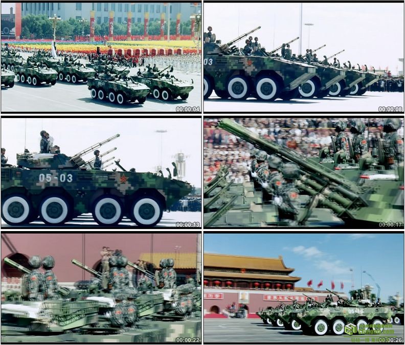 YC1246-中国军队新型轮式步战车装甲车军事高清实拍视频素材