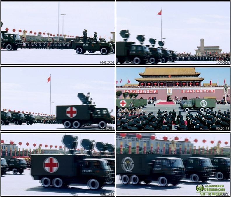YC1267-中国人民军队后勤装备部队加油战车野战主食加工车净水车高清实拍视频素材