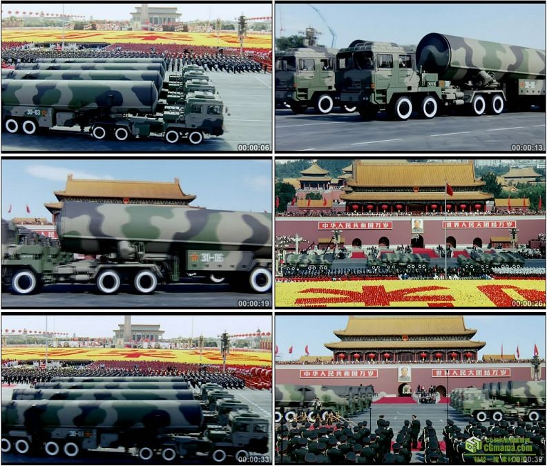 YC1268-东三十一甲核导弹部队方队二炮第二炮兵部队中国核力量军队高清实拍视频素材