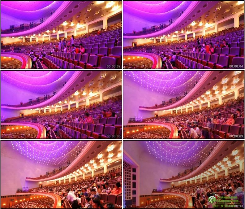 YC1329-中国人民大会堂内部构造人流延时镜头高清实拍视频素材