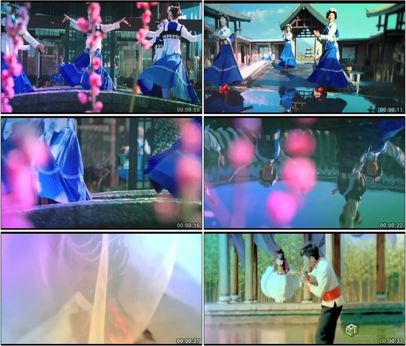 YC1356-少数民族跳舞舞蹈白族小姑娘金花阿鹏伴奏小高清实拍视频素材