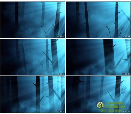 LED0573-夜晚迷雾丛林LED高清视频背景素材