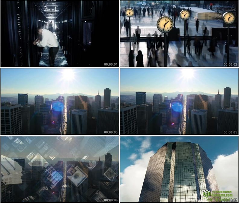 YC1397-城市人口快节奏生活工作上下班高楼大厦延时镜头高清实拍视频素材