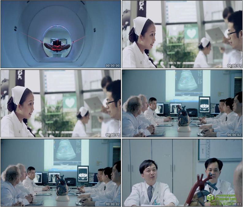 YC1427-医院身体检查专家研究医疗方案高清实拍视频素材