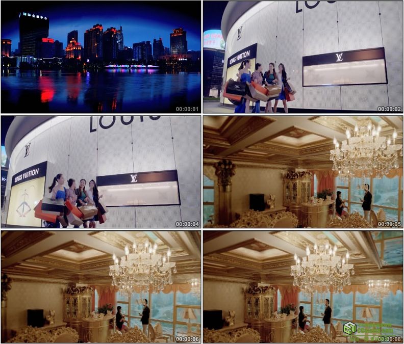 YC1432-城市商场购物美女度假酒店高清实拍视频素材