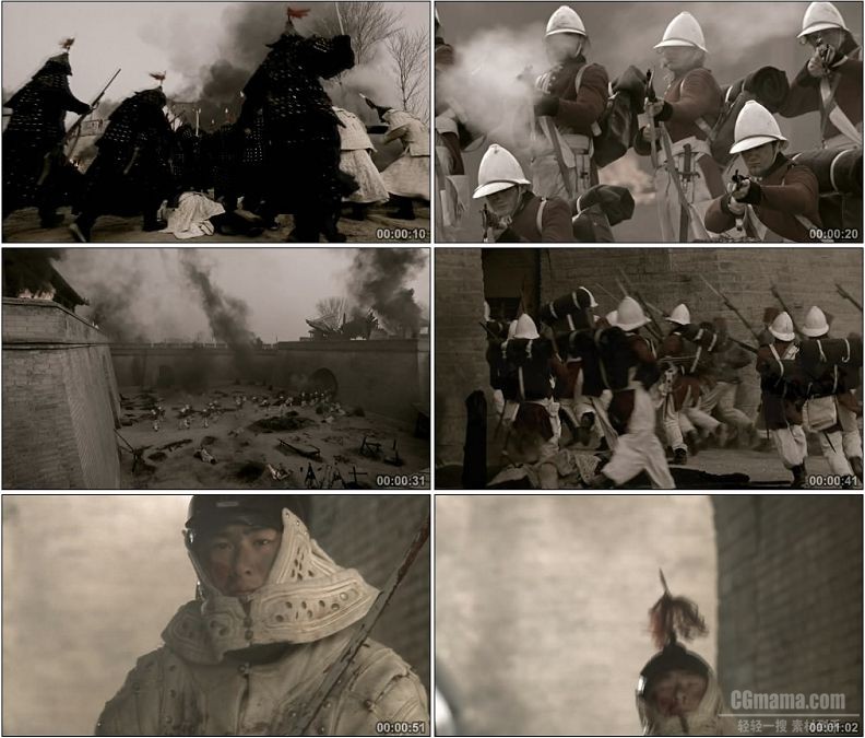 YC1487-古代清朝军事战争八国联军英法联军侵略战争军粮城之战高清实拍视频素材