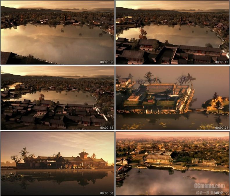 YC1524-三维建筑动画紫禁城圆明园鸟瞰园林景观高清视频素材