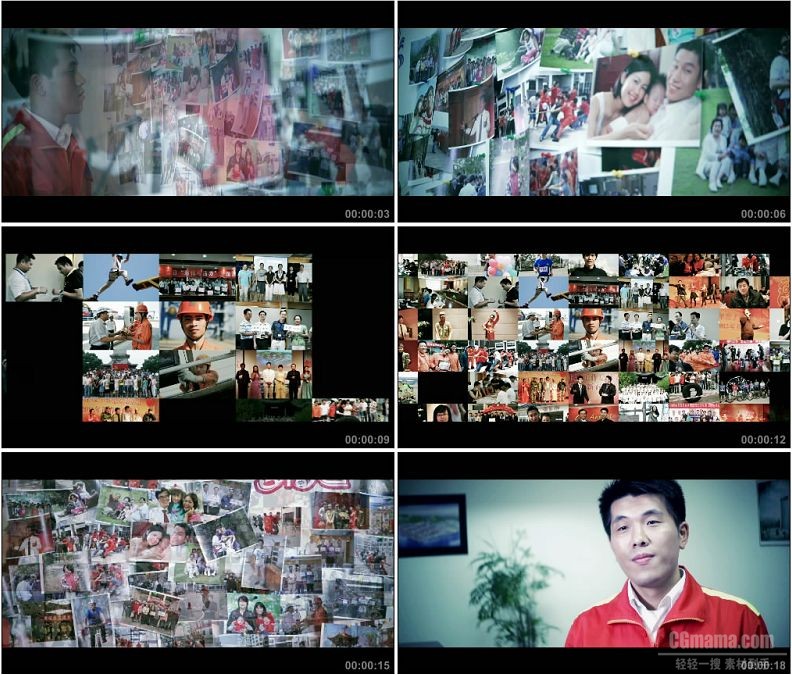 YC1579-工人幸福生活各行各业照片人物高清实拍视频素材