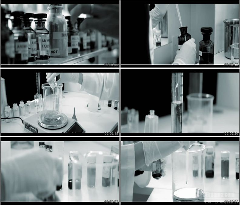 YC1673-化学实验试管科研科学研究高清实拍视频素材