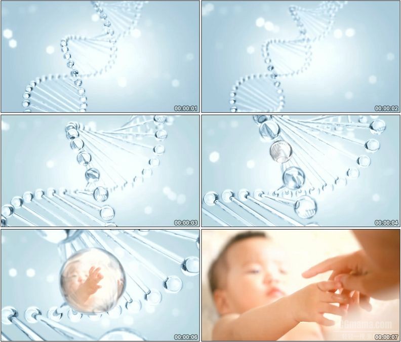 YC1679-DNA中国小孩婴儿宝宝人物形象高清实拍视频素材