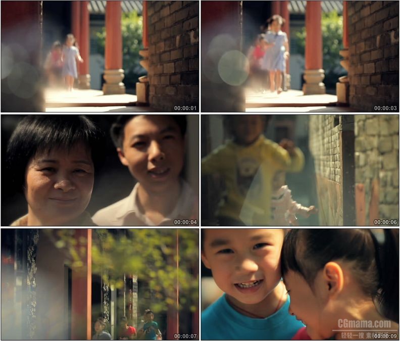 YC1691-欢乐的孩子奔跑笑脸玩耍高清实拍视频素材