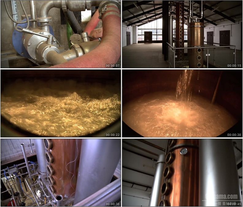 YC1757-机械锅炉给水高温制酒高清实拍视频素材