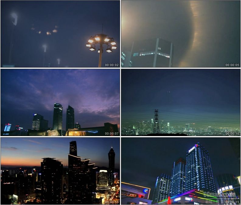 YC1770-路灯霓虹城市灯光夜景高清实拍视频素材