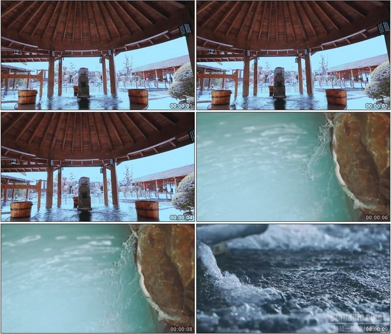 YC1793-温泉活性水温泉水高清实拍视频素材