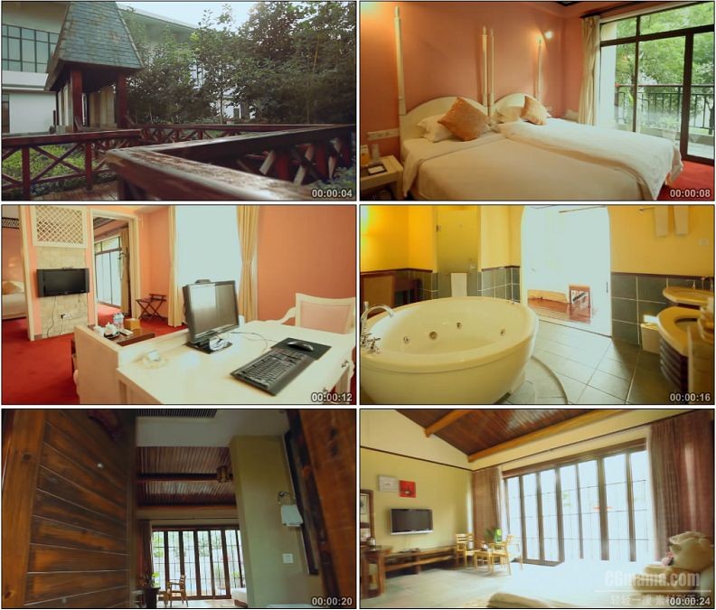 YC1809-养生居住环境优雅设施齐全酒店套房高清实拍视频素材