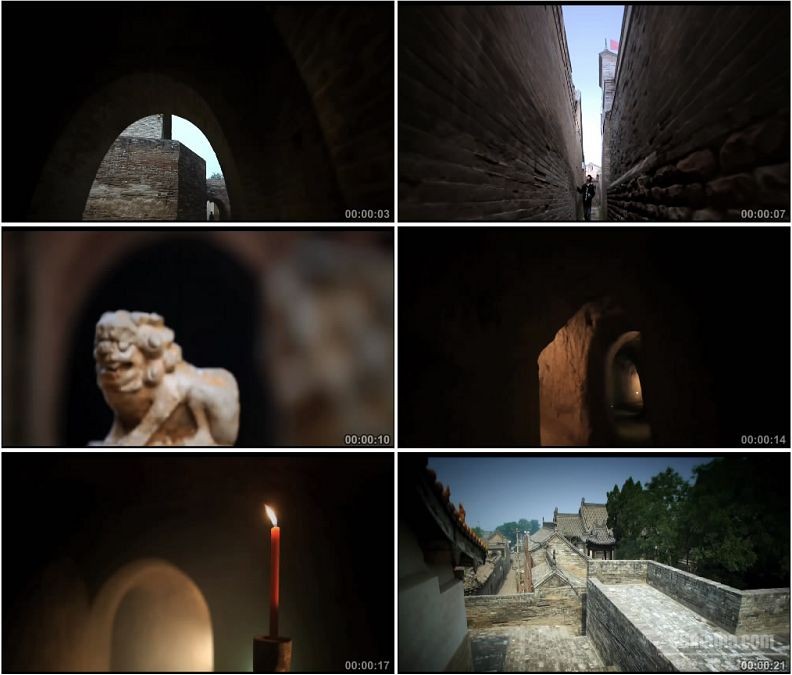 YC1827-中国山西张壁古堡古建筑群小胡同高清实拍视频素材