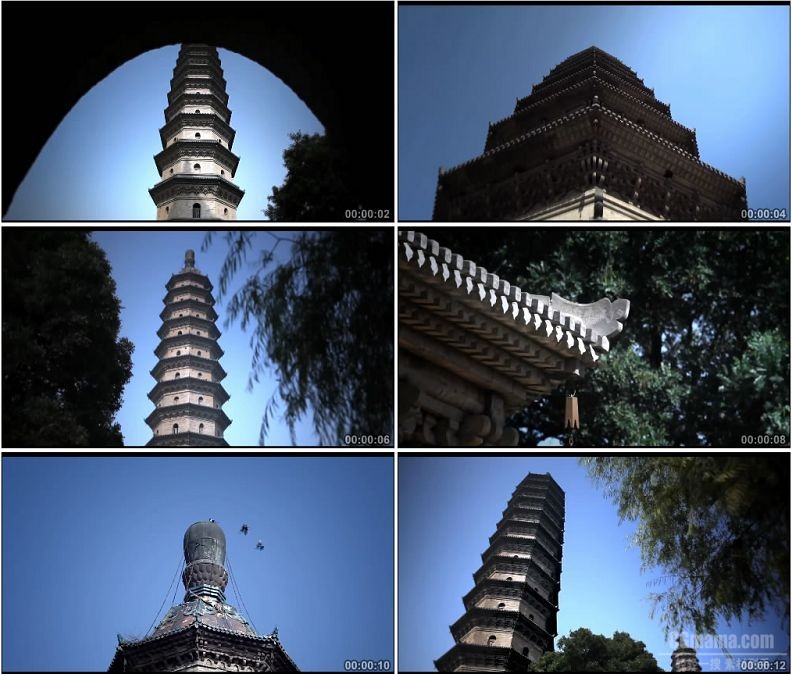 YC1833-山西太原双塔寺名胜古迹高清实拍视频素材