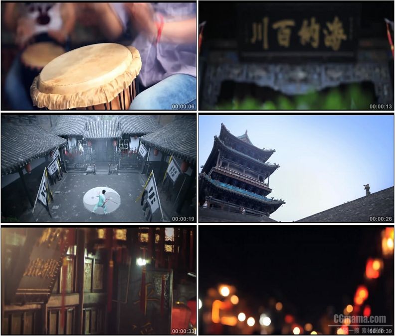 YC1849-山西平遥古城抛绣球街头中国元素夜景高清实拍视频素材