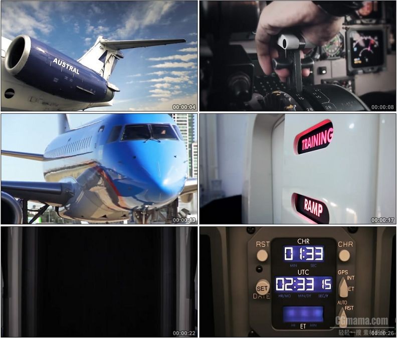YC1867-飞机机场飞机检修乘客登机飞机起飞高清实拍视频素材