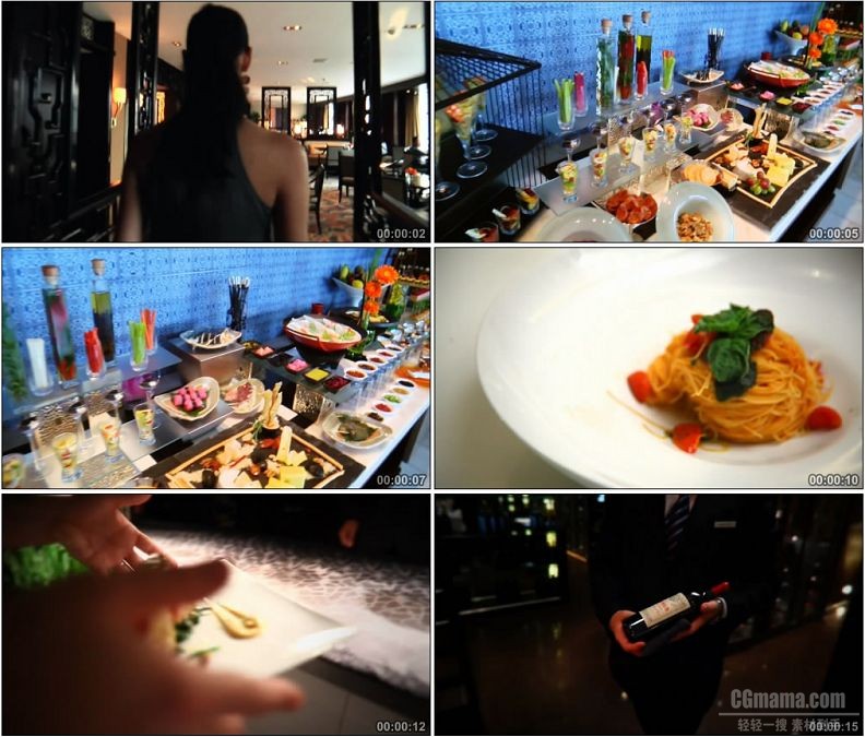 YC1872-高档酒店餐饮西餐宴会美女小高清实拍视频素材