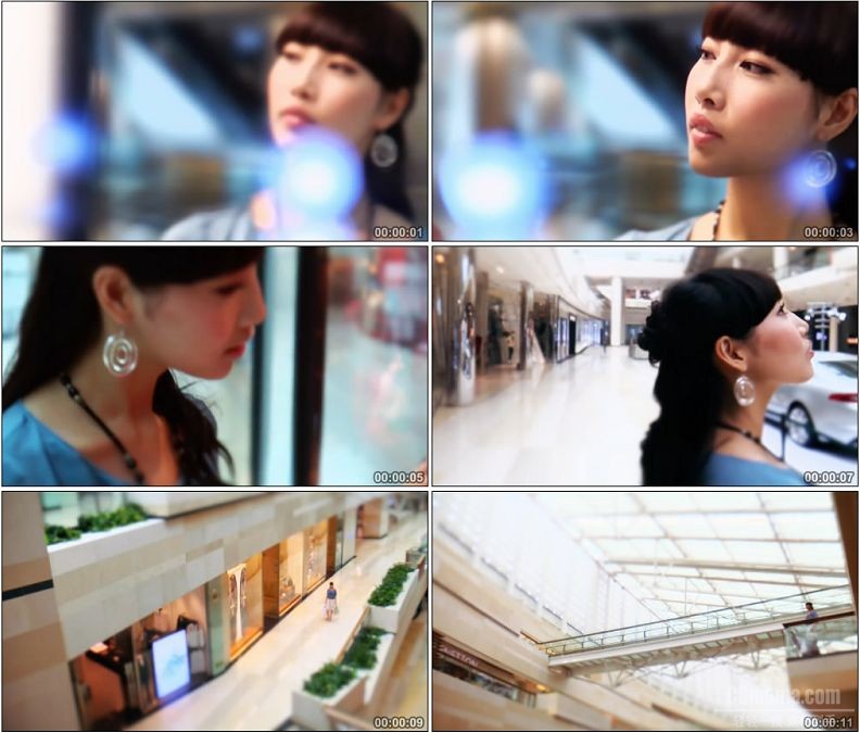 YC1902-美女购物逛街高清实拍视频素材