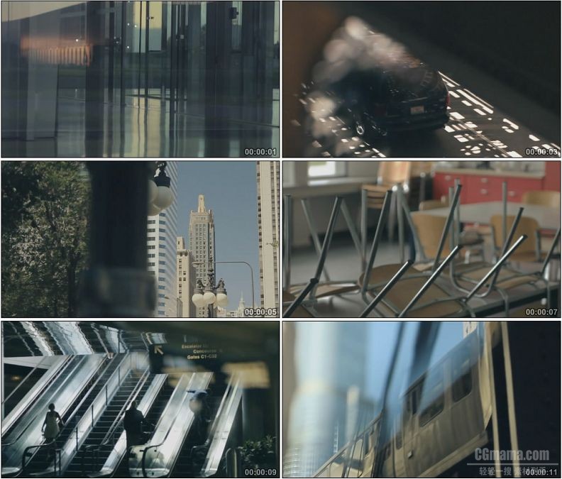 YC1906-清晨饮水电梯车流城市早晨高清实拍视频素材