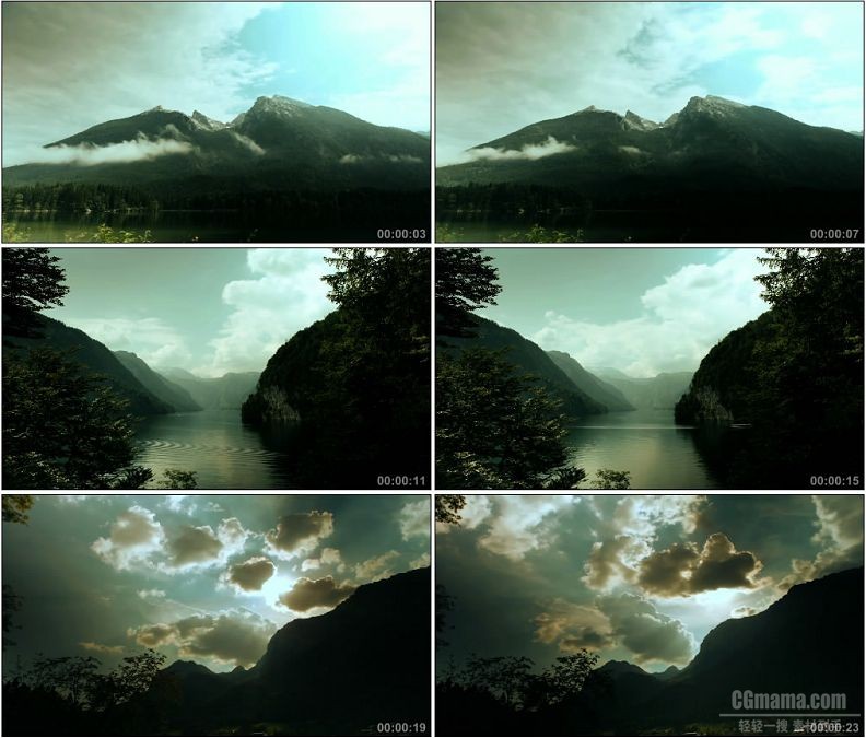 YC1956-自然天空云彩流动变化高山河流美景高清实拍视频素材