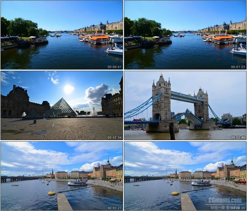YC2008-延时摄影欧洲风光 法国英国海洋风景高清实拍视频素材