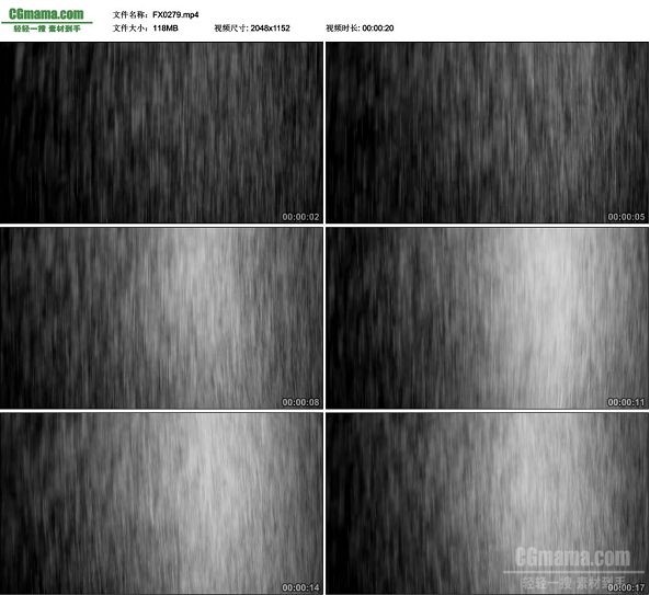 FX0279-下雨雨滴暴雨特效视频合成素材