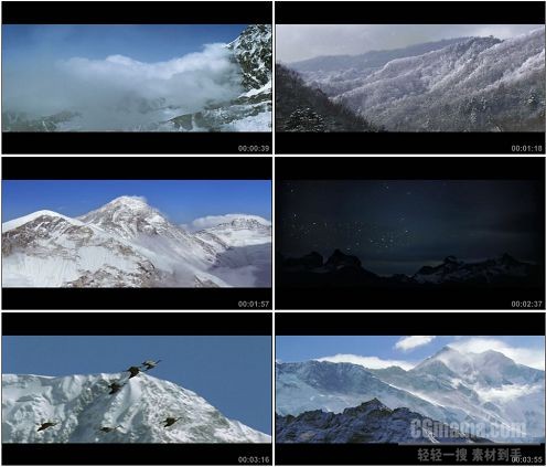 CG0002-宏伟巍峨的雪山雾气翻腾美丽雪景高清实拍视频素材