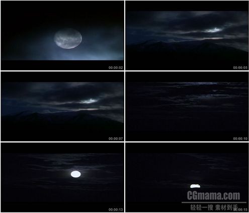 CG0007-月亮云遮月夜晚天空高清实拍视频素材