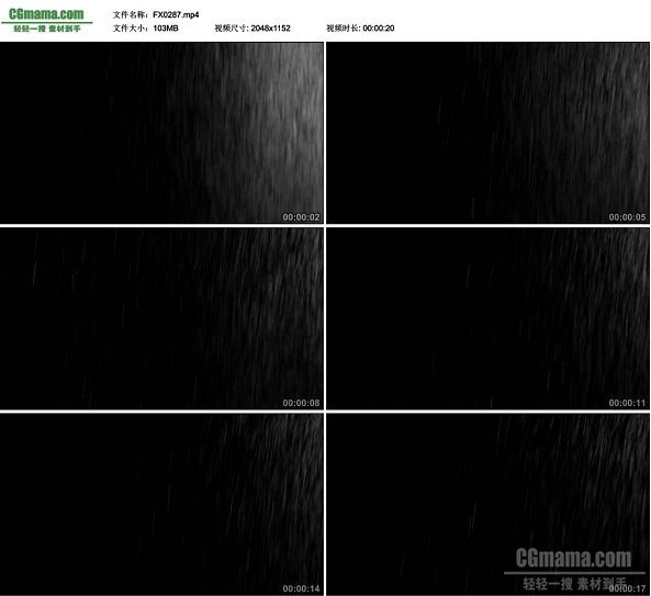 FX0287-下雨雨滴暴雨视频特效合成素材
