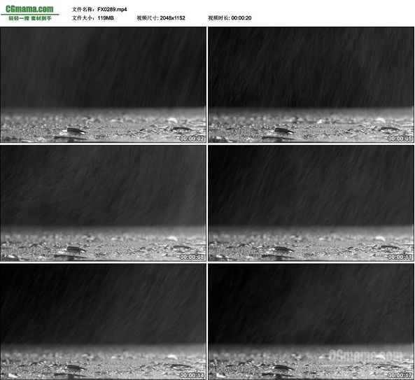 FX0289-下雨雨滴暴雨视频特效合成素材